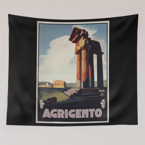 Aperçu de l'œuvre Annonce de voyage italienne Agrigento vintage des années 1920 créée et vendue par aapshop.