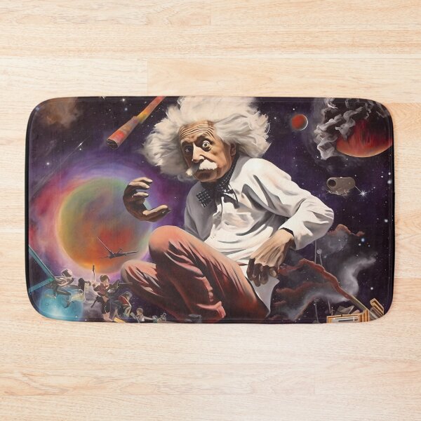 Item preview, Surrealistic Portrait of Einstein Crouched in the Immensity of the Universe designed and sold by SingularityGeek.