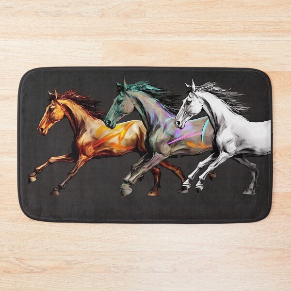Item preview, Three Horses Galloping One Brown, One Black, and One White designed and sold by SingularityGeek.