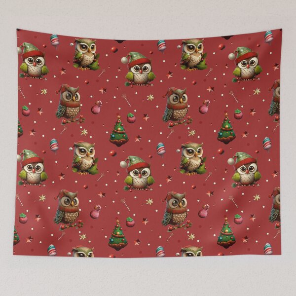 Item preview, Cute owl in a Christmas costume. New Year's illustration of an owl with Christmas funny designed and sold by Anastasiia Yurevych.