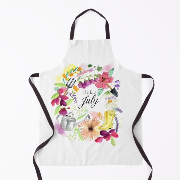 Item preview, Hello July Floral Wreath Watercolor designed and sold by Dearmoonstudio.