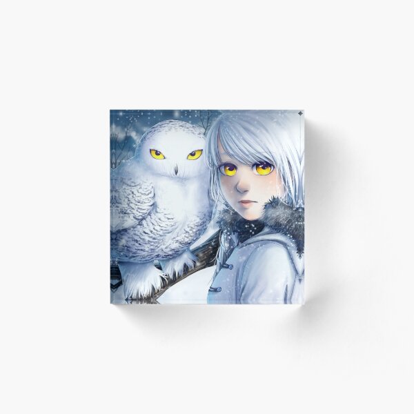 Snowy Owl's Gaze Acrylic Block