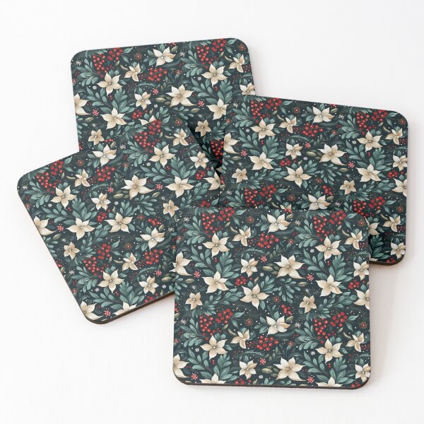 Artikelvorschau, Christmas flowers Poinsettia patterns entworfen und verkauft von ComerPrintCo.