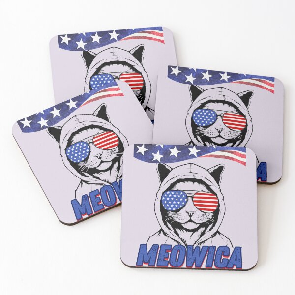 Item preview, Meowica - 4th of July Kitty Cat Patriotic Tee designed and sold by BunBuntheDog-.