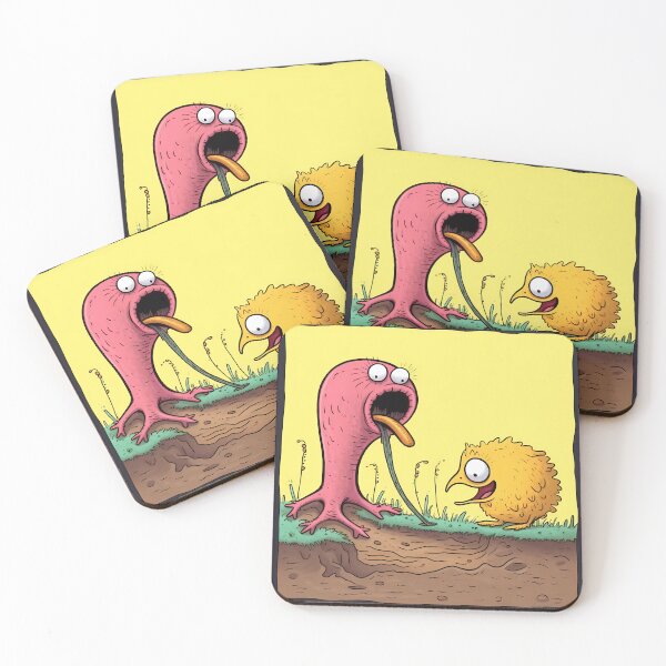 Item preview, Tiny Yellow Chick on the Verge of Being Hunted by a Giant Leech designed and sold by SingularityGeek.