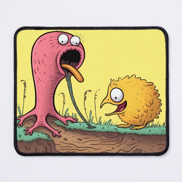 Item preview, Tiny Yellow Chick on the Verge of Being Hunted by a Giant Leech designed and sold by SingularityGeek.