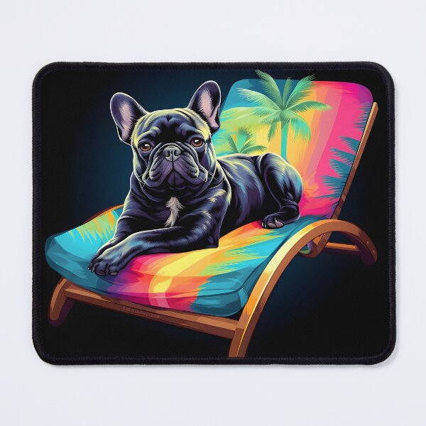 Item preview, French Bulldog on Sunbed designed and sold by ARTficiallyAnon.