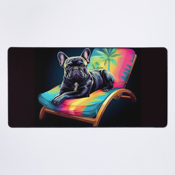 Item preview, French Bulldog on Sunbed designed and sold by ARTficiallyAnon.