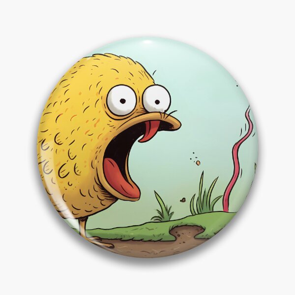 Item preview, Yellow Chick Longing to Eat a Earthworm in a Surrealistic Manner designed and sold by SingularityGeek.