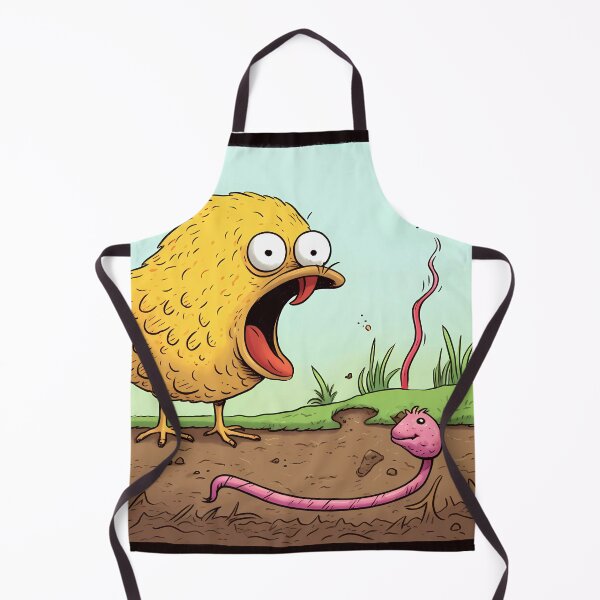 Item preview, Yellow Chick Longing to Eat a Earthworm in a Surrealistic Manner designed and sold by SingularityGeek.