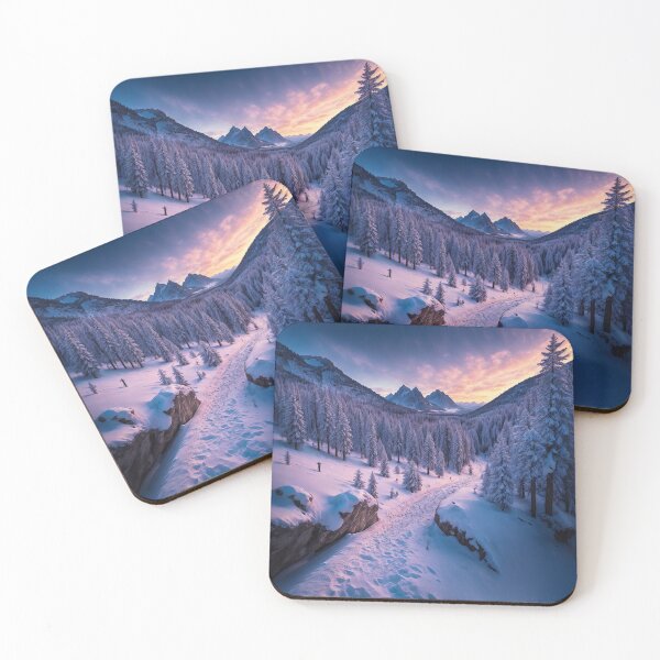 Item preview, A Winter Hiking Trail Winding Through a Snowy Mountain Landscape, Offering Breathtaking Views, Ai Generated Art designed and sold by AiGens.