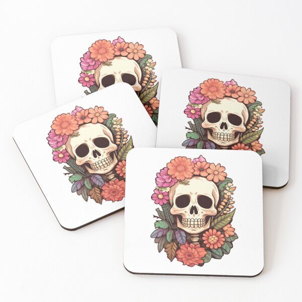 Item preview, Flowery skull designed and sold by art-shop-by-Kat.