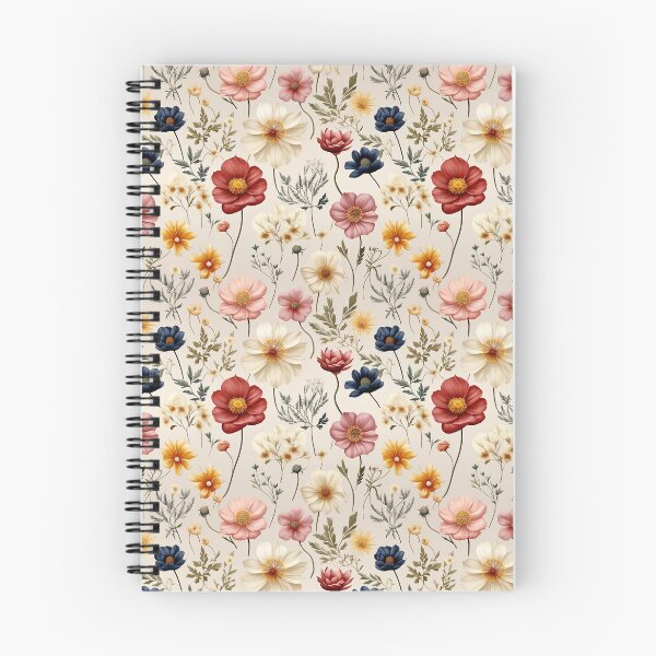 Aperçu de l'œuvre Pressed Flower Floral Print - white flowers - tan flower créée et vendue par ComerPrintCo.