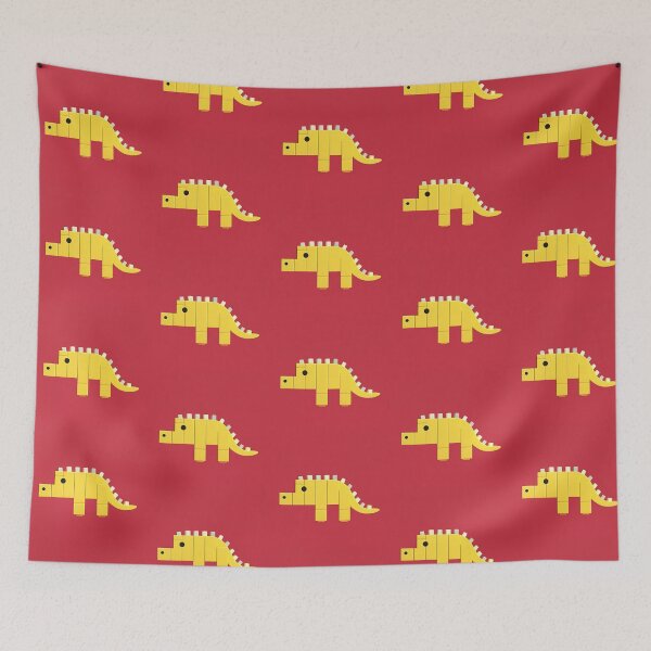 Item preview, Yellow Dinosaur Made of Building Blocks designed and sold by SingularityGeek.