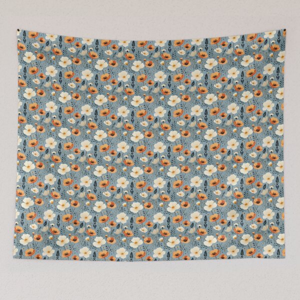 Aperçu de l'œuvre Pressed Flower Floral Print - white flowers - tan flower créée et vendue par ComerPrintCo.