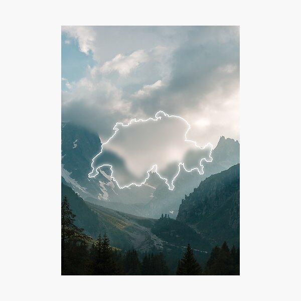 Item preview, Switzerland Country Map | Luminous Landscapes designed and sold by Visitify.