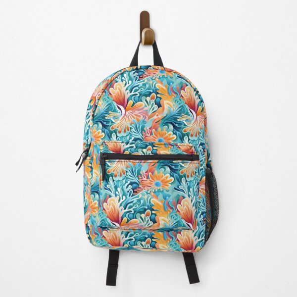 Aperçu de l'œuvre Tropical Floral Print - white flowers - tan flowers créée et vendue par ComerPrintCo.