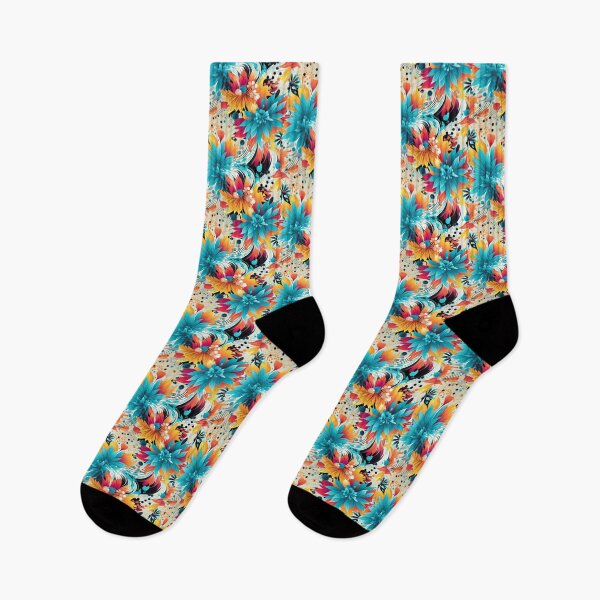 Aperçu de l'œuvre Tropical Floral Print - white flowers - tan flowers créée et vendue par ComerPrintCo.