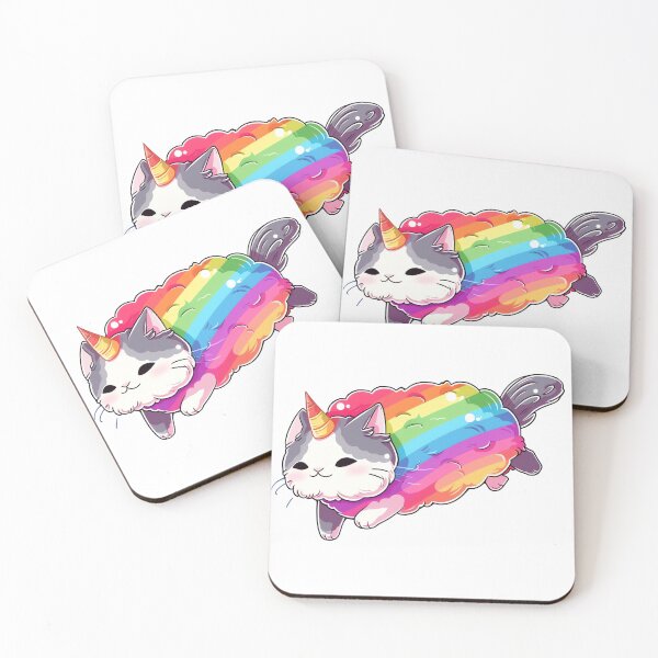 Item preview, Cute Kawaii Rainbow Unicorn Cat designed and sold by CozyKawaiiArt.