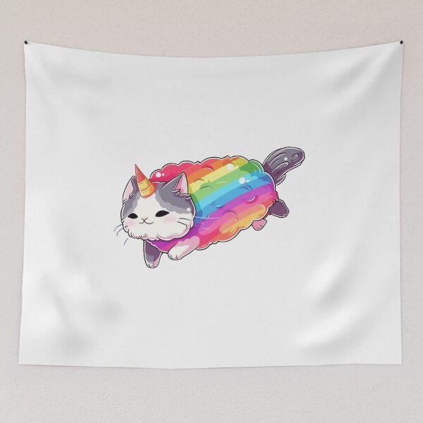 Item preview, Cute Kawaii Rainbow Unicorn Cat designed and sold by CozyKawaiiArt.