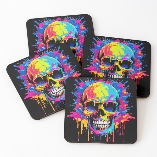 Item preview, Colorful Dripping Skull | Colorful Melting Skull | Graffiti Skull designed and sold by CoolHippoQuotes.