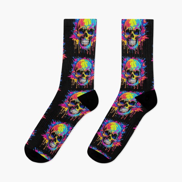 Item preview, Colorful Dripping Skull | Colorful Melting Skull | Graffiti Skull designed and sold by CoolHippoQuotes.