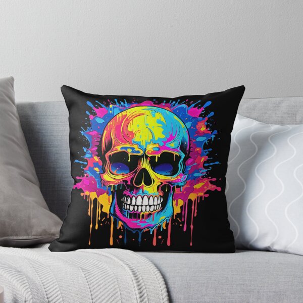 Item preview, Colorful Dripping Skull | Colorful Melting Skull | Graffiti Skull designed and sold by CoolHippoQuotes.