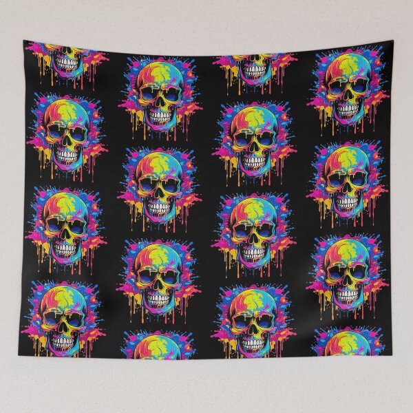 Item preview, Colorful Dripping Skull | Colorful Melting Skull | Graffiti Skull designed and sold by CoolHippoQuotes.
