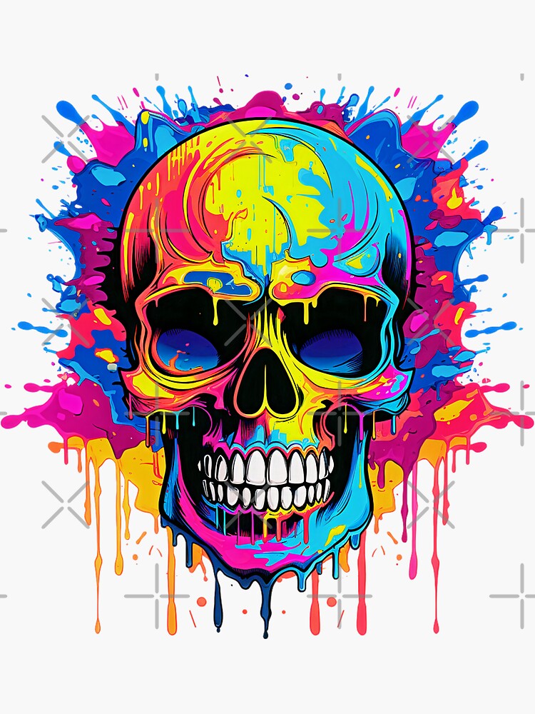 Embroidered Grungy Skulls Vinyl