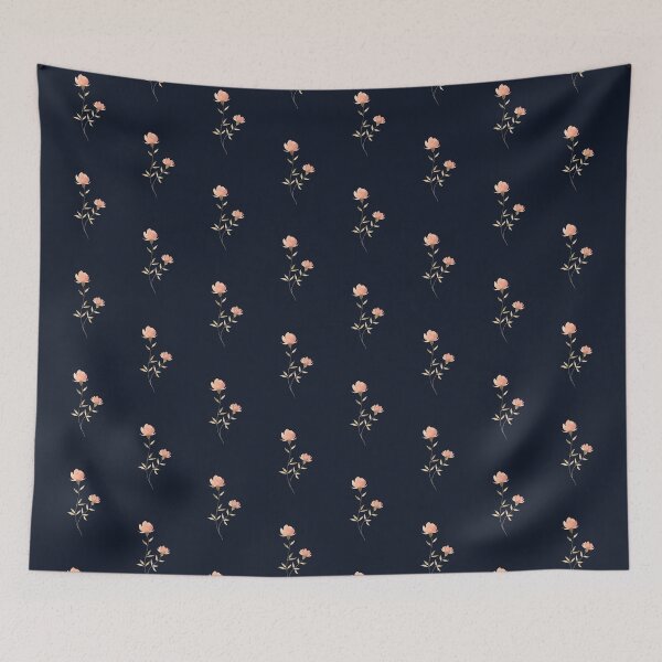 Item preview, Delicate Coral Flower on Deep Blueish Black designed and sold by AquarelleSurbhi.