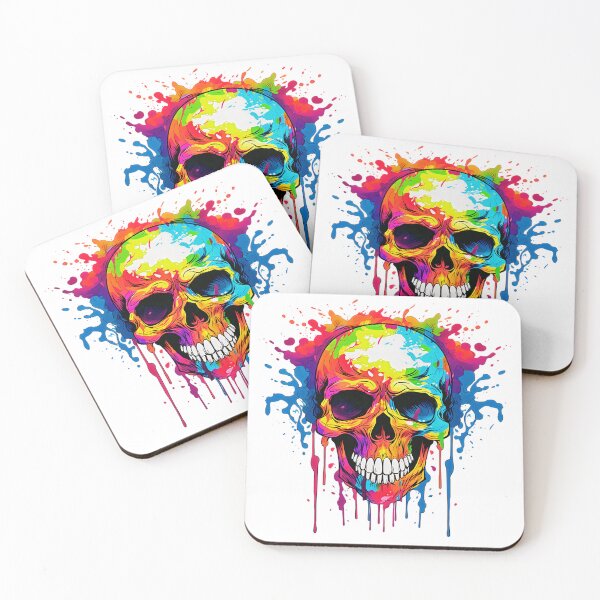 Item preview, Colorful Dripping Skull | Colorful Melting Skull | Graffiti Skull designed and sold by CoolHippoQuotes.