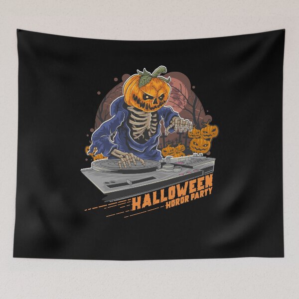 Item preview, Pumpkin head DJ at a Halloween music party designed and sold by quanlh.