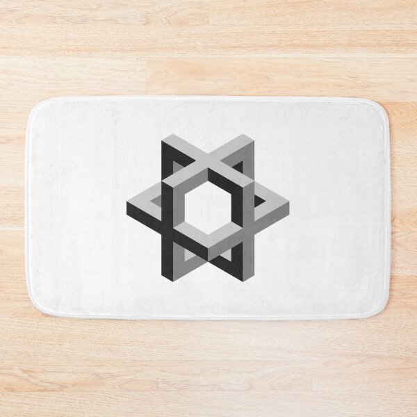 Item preview, [W.THI] Minimal 3D Hexagon Star in Black-White-Gray Tone; Abstract Illusional Isometric Cube  designed and sold by Warit THI.