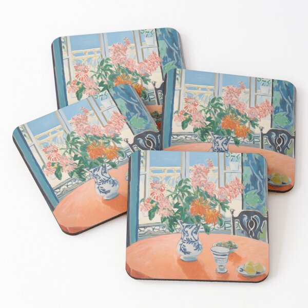 Item preview, Flowers on the Table by the Window  - Fauvist Interior Home painting  designed and sold by PaletaLuminosa.