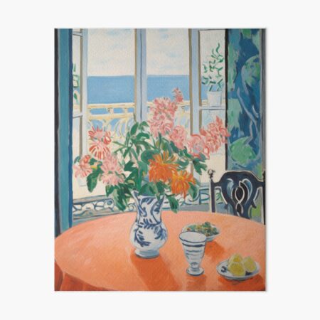 Item preview, Flowers on the Table by the Window  - Fauvist Interior Home painting  designed and sold by PaletaLuminosa.