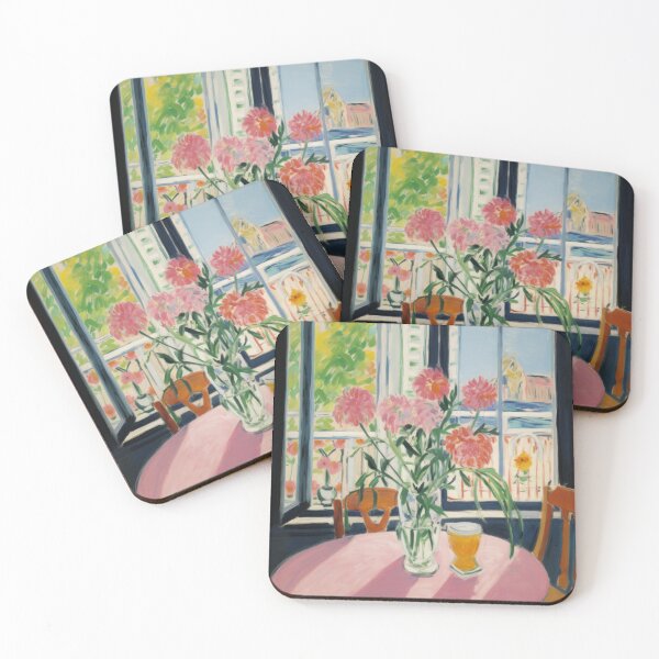 Item preview, Open Window with Flowers and Beer  - Fauvist Interior Home painting  designed and sold by PaletaLuminosa.