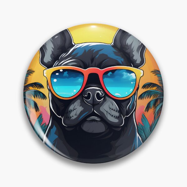 Artikelvorschau, Französische Bulldogge mit Sonnenbrille Miami Vice entworfen und verkauft von ARTficiallyAnon.