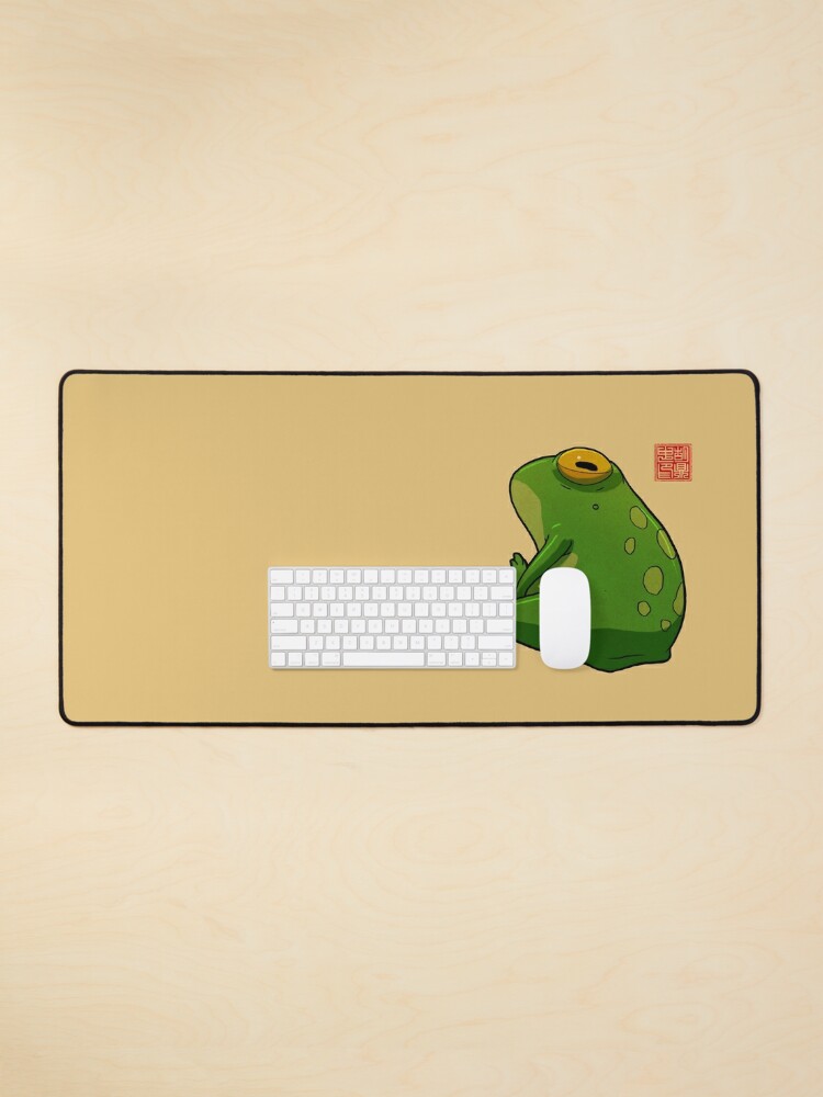 Mouse Pad, Grumpy Frog designed and sold by DingHuArt