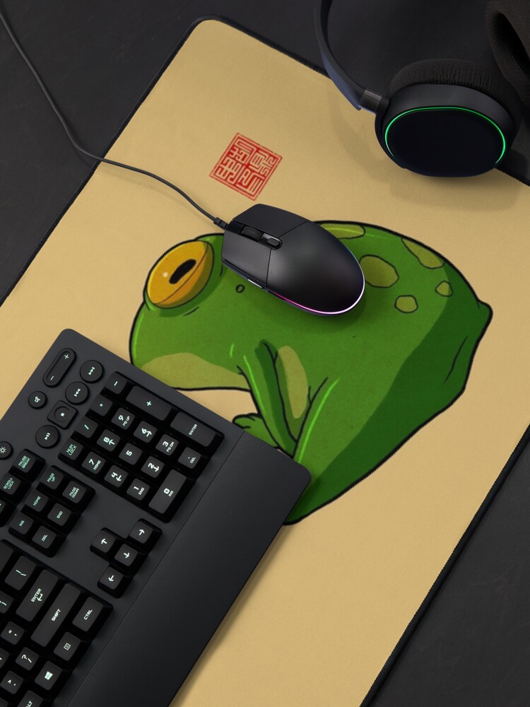 Thumbnail 4 of 5, Mouse Pad, Grumpy Frog designed and sold by DingHuArt.