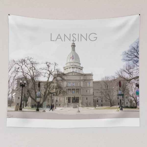 Item preview, Lansing, Michigan, USA, Print designed and sold by summattodraw.
