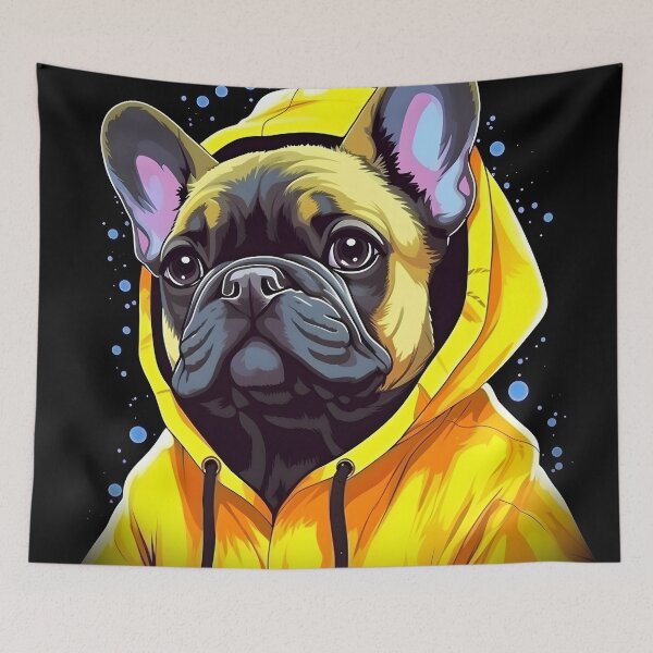 Item preview, French Bulldog in Yellow Raincoat designed and sold by ARTficiallyAnon.