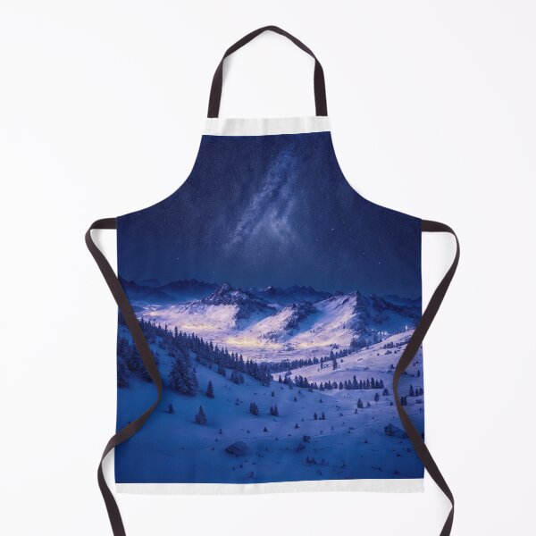 Item preview, A Starry Night Sky Above Snow-Covered Peaks, Creating a Magical Ambiance in the Mountain Landscape, Ai Generated Art designed and sold by AiGens.