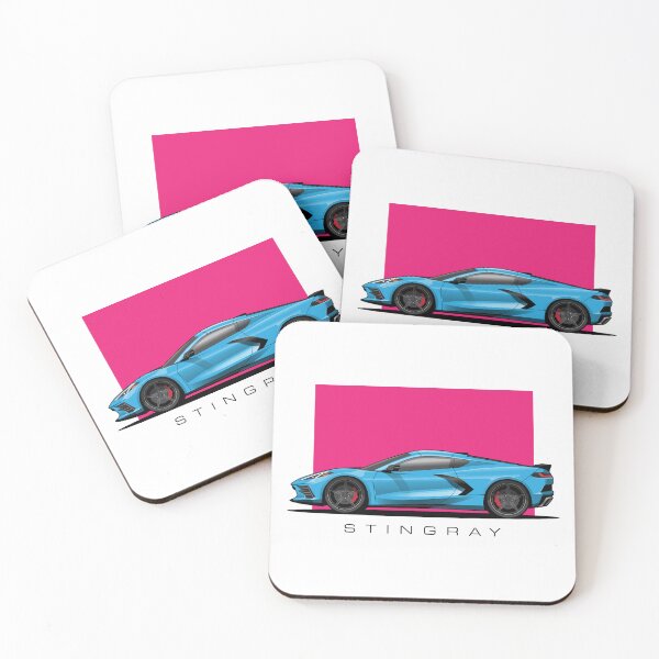 Item preview, Chevy Corvette C8 Blue Illustration designed and sold by blackdogshop.