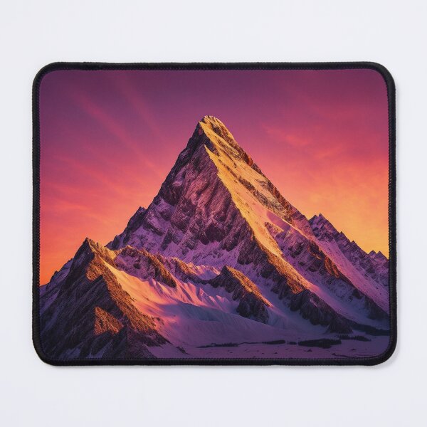 Item preview, A Majestic Mountain Peak Bathed in the Warm Hues of Alpenglow, as the Sun Sets Behind the Horizon, Ai Generated Art designed and sold by AiGens.