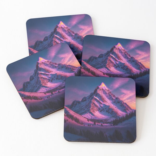 Item preview, A Breathtaking Mountain Vista with the Highest Peak Illuminated by the Vibrant Colors of Alpenglow, Ai Generated Art designed and sold by AiGens.