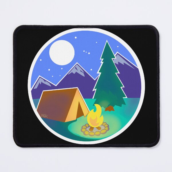 Item preview, Stylized Camping at Night Outdoors (White Circle) designed and sold by RJKpoyp.