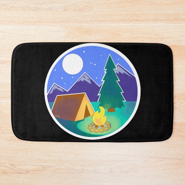 Item preview, Stylized Camping at Night Outdoors (White Circle) designed and sold by RJKpoyp.