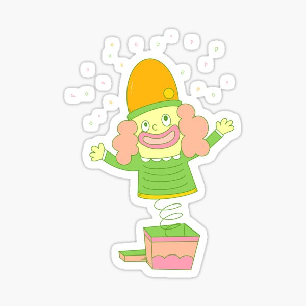 Surprising happy cheerful silly clown Sticker