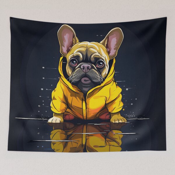 Item preview, French Bulldog in Yellow Raincoat designed and sold by ARTficiallyAnon.