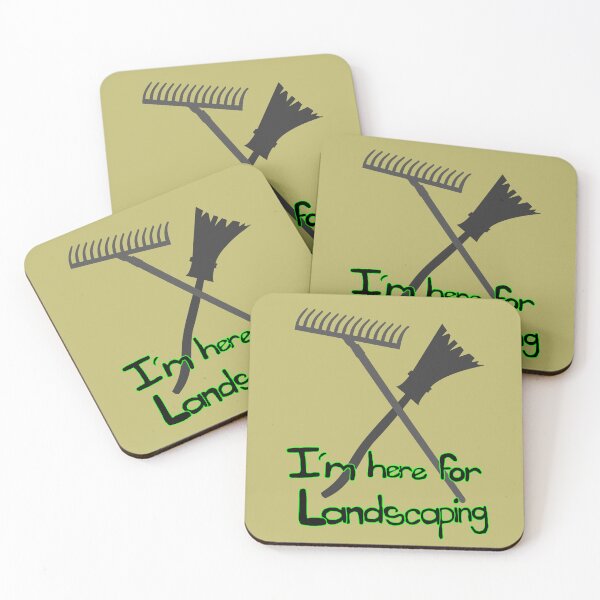 Item preview, I'm here for landscaping (Rake and broom green) designed and sold by Hypnotees.